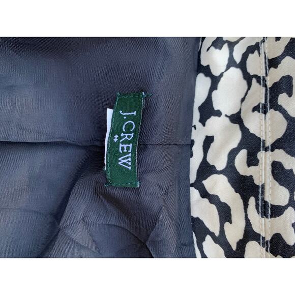 J Crew Leopard Black Chic Short Trench Coat Preppy Size Small Career Modest - Picture 8 of 11